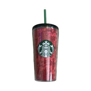 Starbucks Valentines Day Heart‎ Design Cold Beverage Tumbler 16 Oz 2022